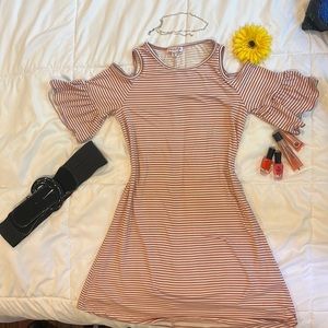 Pink striped dress. -girls 10-